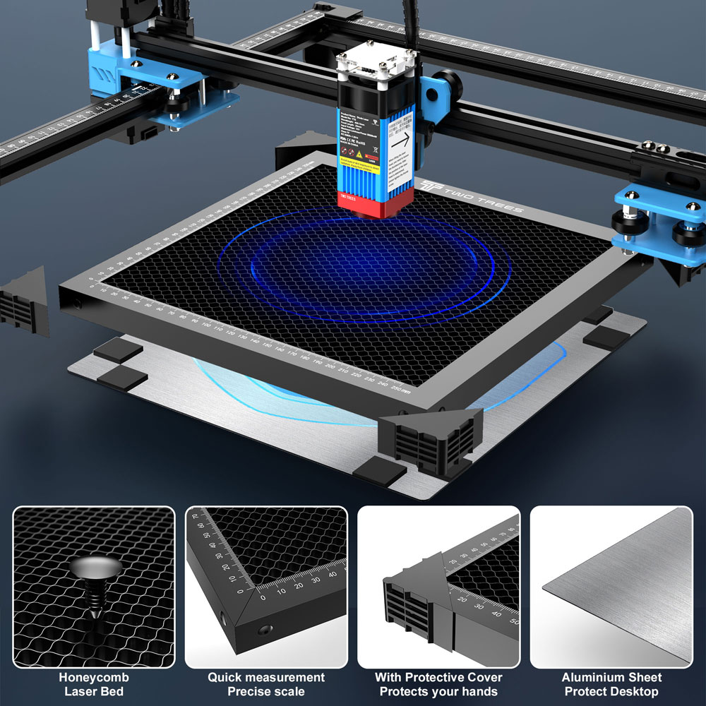 TWOTREES CNC Laser Honeycomb W - Industrial Laser Table recensie en prijs
