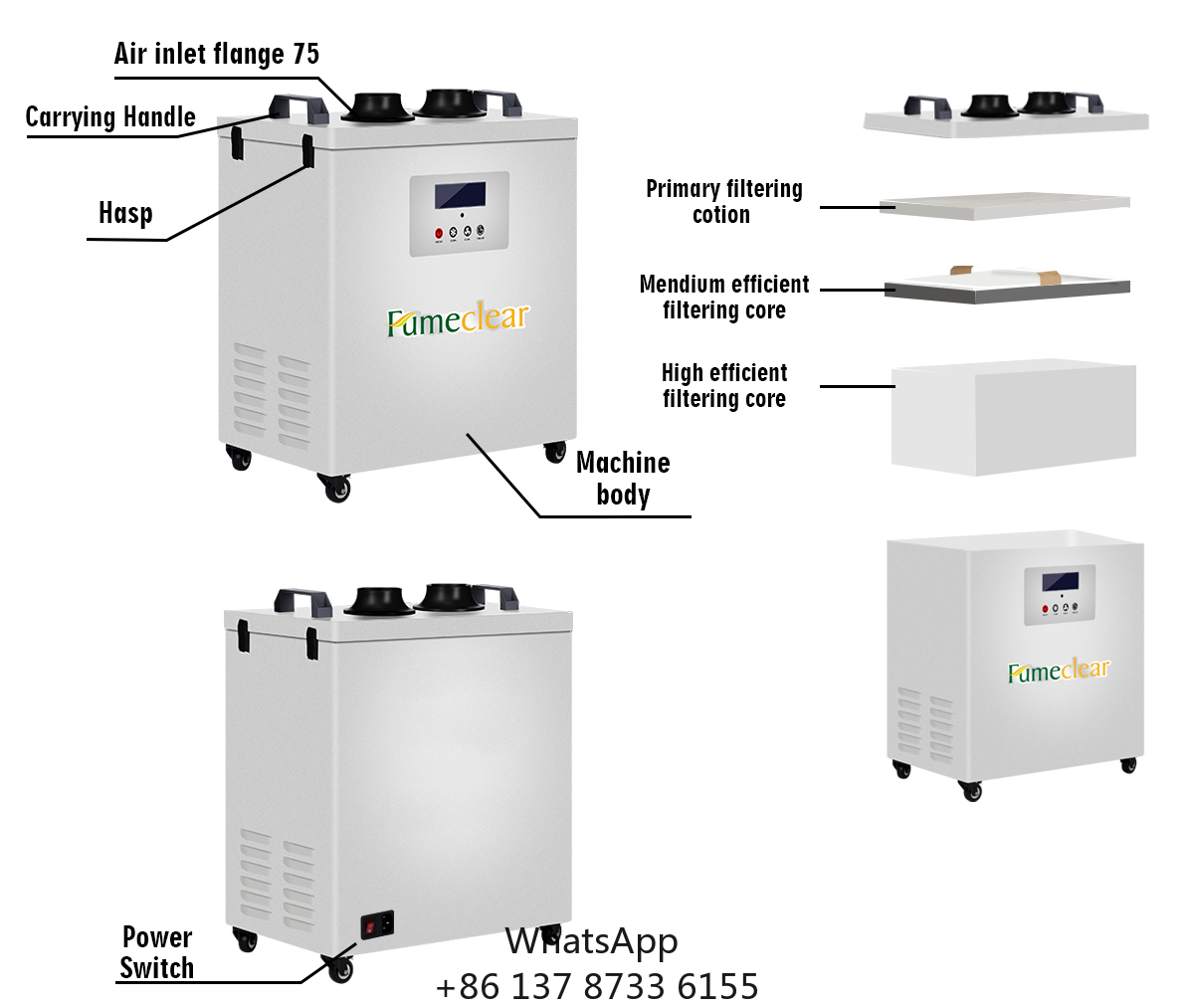 CE Goedgekeurde Draagbare Damp - Industrial Laser Fume Extractor recensie en prijs
